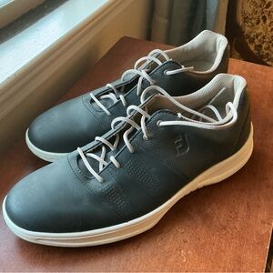 Mens Footjoy Contour Casual Soft Spike Golf Shoes Sz 11.5 Grey and Tan